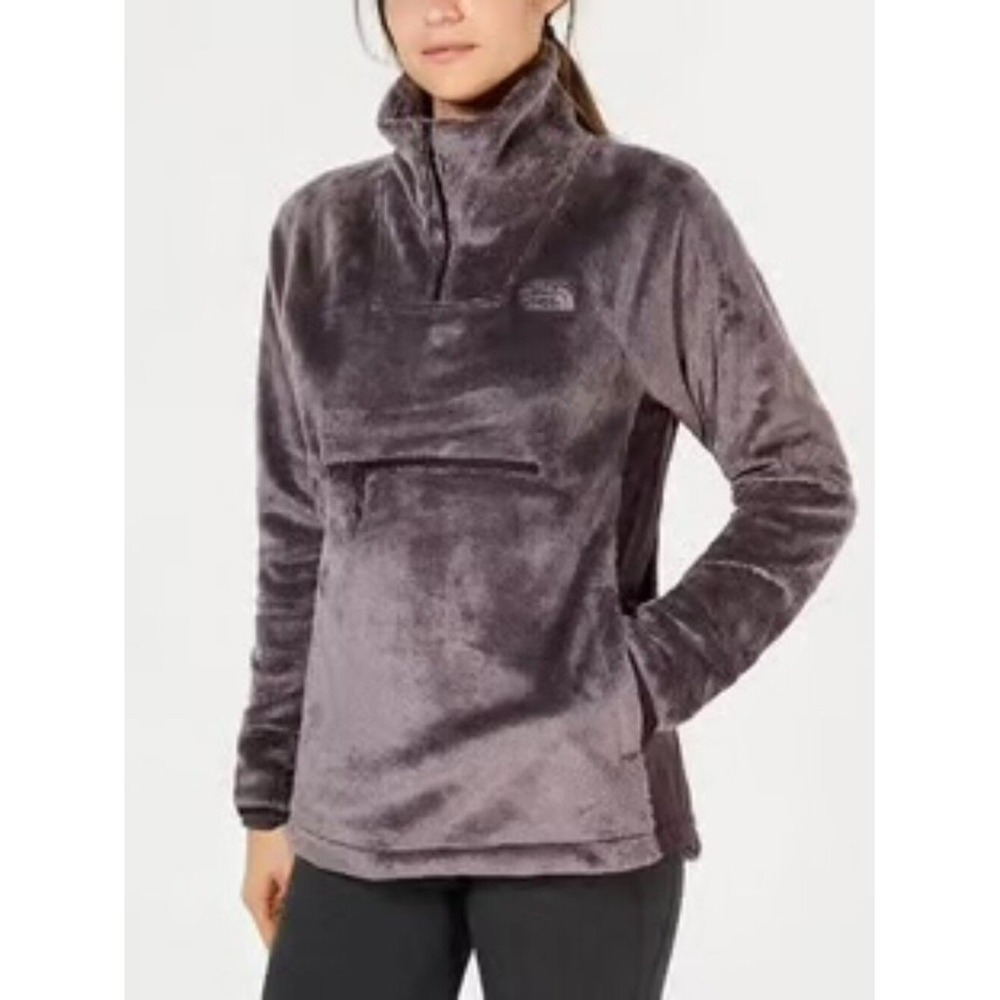 The North Face Sz L Purple Osito Hybrid Fleece Jacket Zip Pullover Pockets - Picture 2 of 13